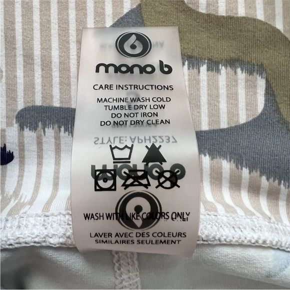 Mono B Cropped Camo Leggings Activewear Green Blue Camouflage Stretch Size Small - Picture 5 of 5